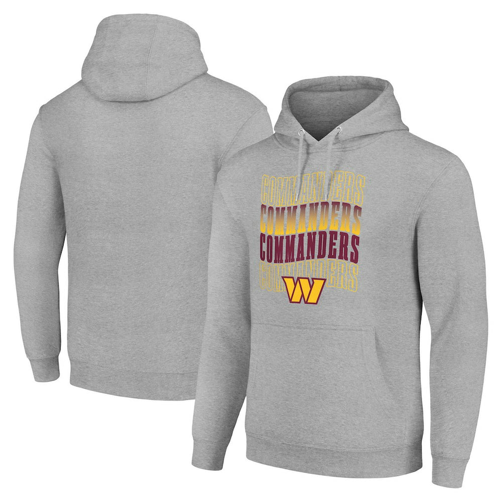 Washington Commanders Starter Four Team Name Logo Fleece Pullover Hoodie Heather Gray - NFL