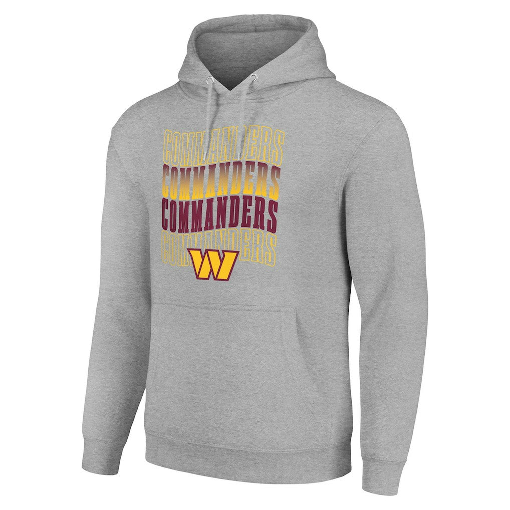 Washington Commanders Starter Four Team Name Logo Fleece Pullover Hoodie Heather Gray - NFL