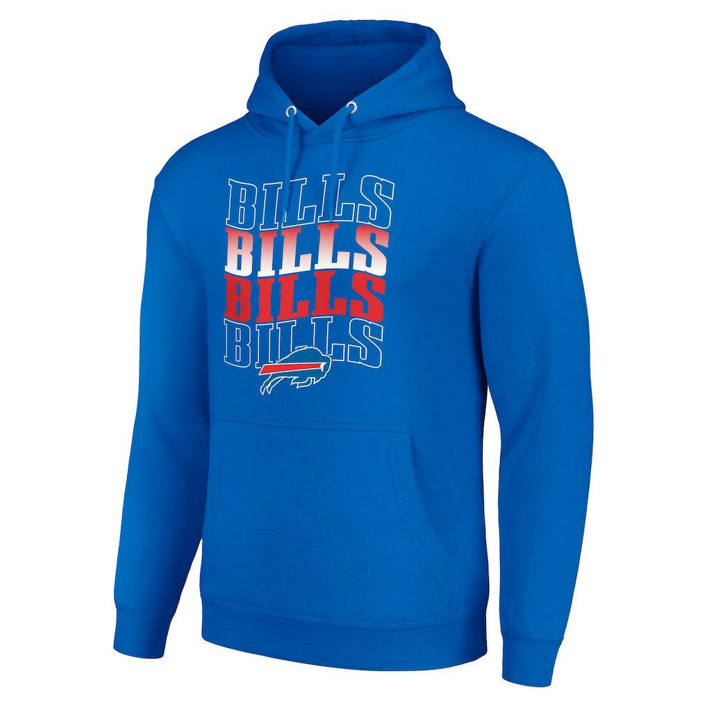 Buffalo Bills Starter Four Team Name Logo Fleece Pullover Hoodie Royal - NFL