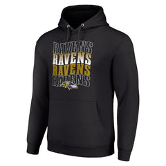 Baltimore Ravens Starter Four Team Name Logo Fleece Pullover Hoodie Black - NFL