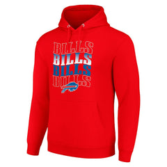 Buffalo Bills Starter Four Team Name Logo Fleece Pullover Hoodie Red - NFL