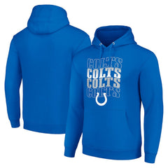 Indianapolis Colts Starter Four Team Name Logo Fleece Pullover Hoodie Royal - NFL