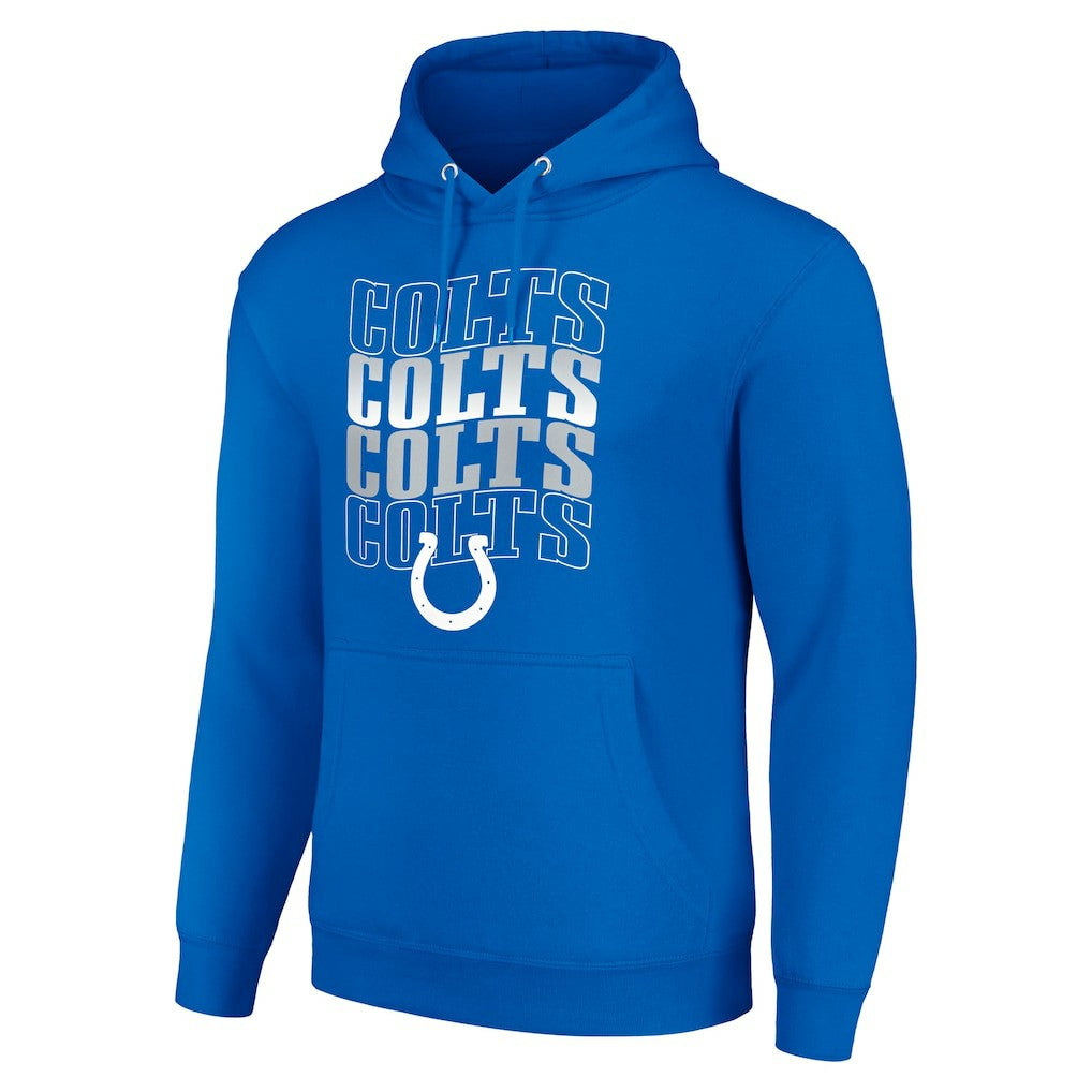 Indianapolis Colts Starter Four Team Name Logo Fleece Pullover Hoodie Royal - NFL