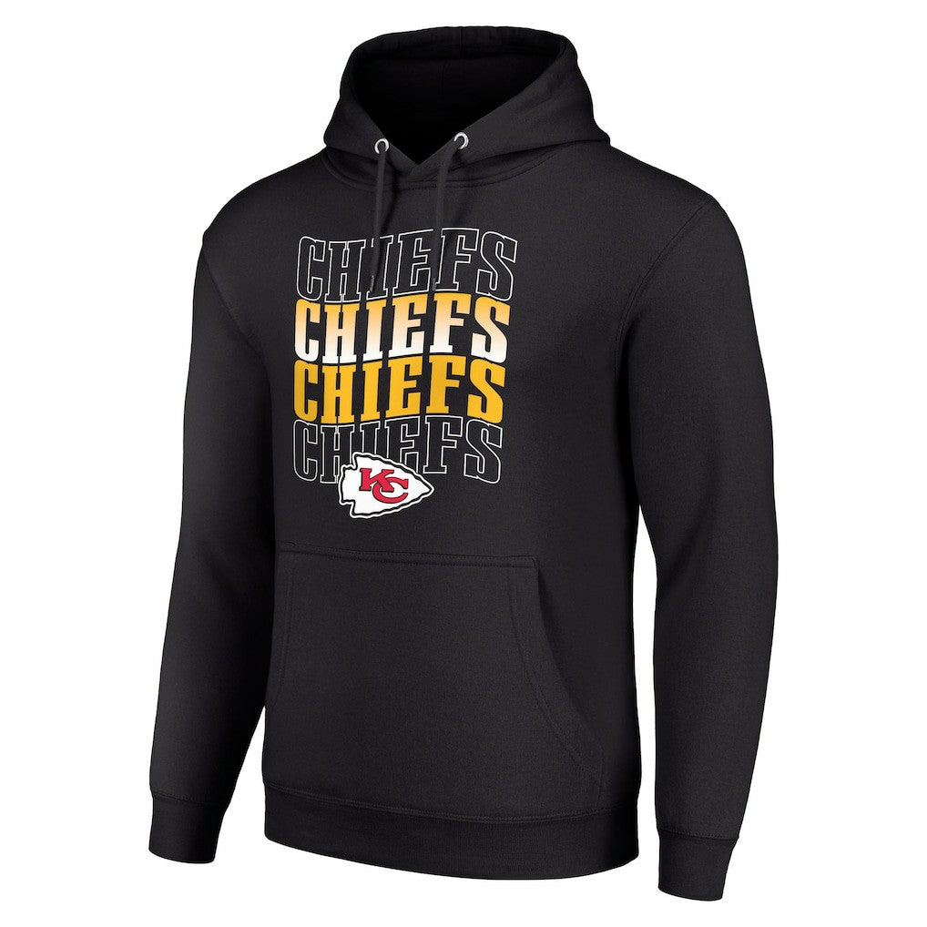 Kansas City Chiefs Starter Four Team Name Logo Fleece Pullover Hoodie Black - NFL