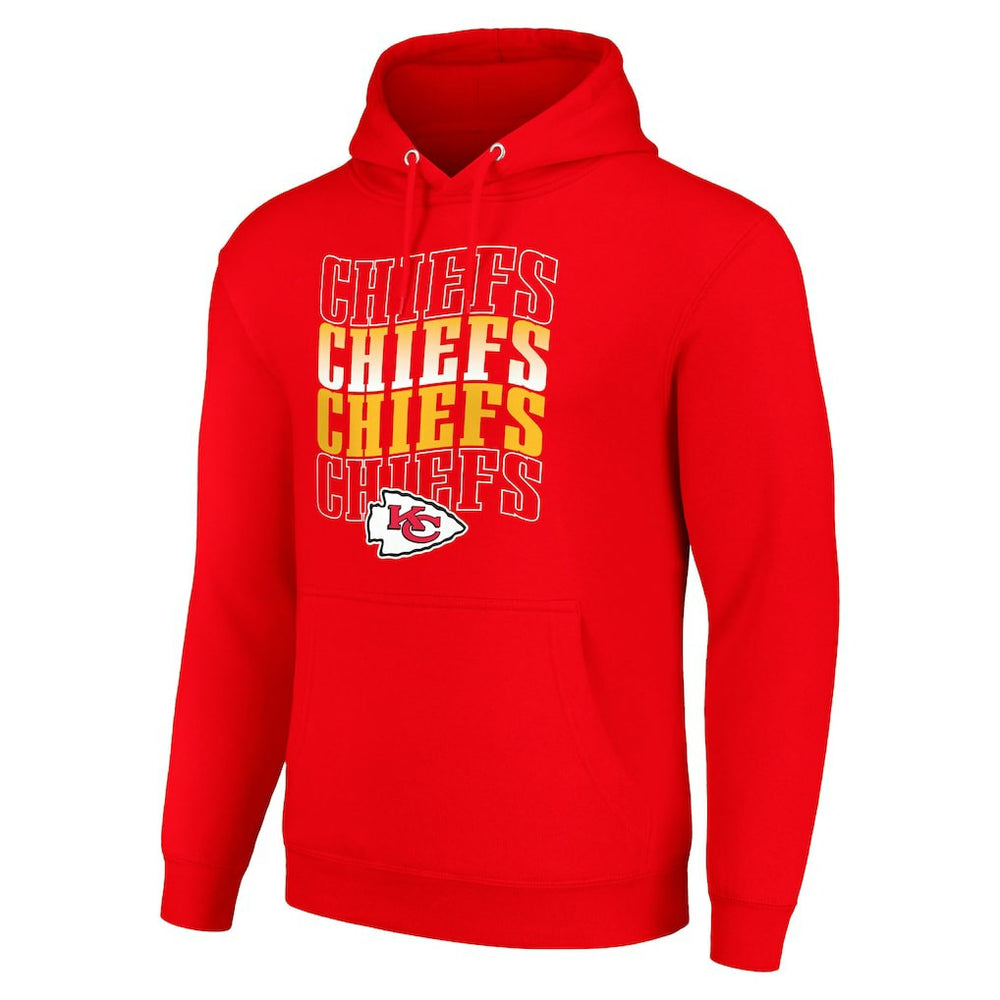 Kansas City Chiefs Starter Four Team Name Logo Fleece Pullover Hoodie Red - NFL