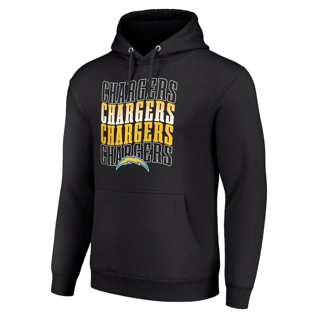 Los Angeles Chargers Starter Four Team Name Logo Fleece Pullover Hoodie Black - NFL
