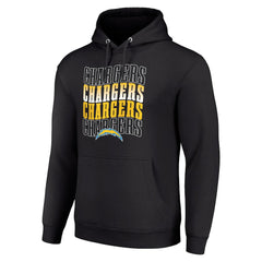 Los Angeles Chargers Starter Four Team Name Logo Fleece Pullover Hoodie Black - NFL