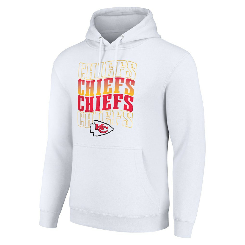Kansas City Chiefs Starter Four Team Name Logo Fleece Pullover Hoodie White - NFL