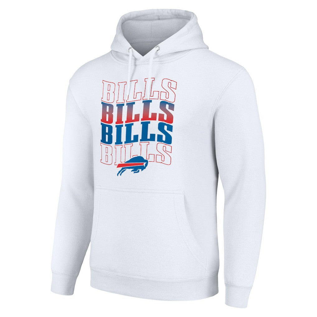 Buffalo Bills Starter Four Team Name Logo Fleece Pullover Hoodie White - NFL