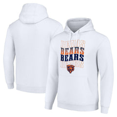Chicago Bears Starter Four Team Name Logo Fleece Pullover Hoodie White - NFL