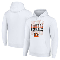 Cincinnati Bengals Starter Four Team Name Logo Fleece Pullover Hoodie White - NFL