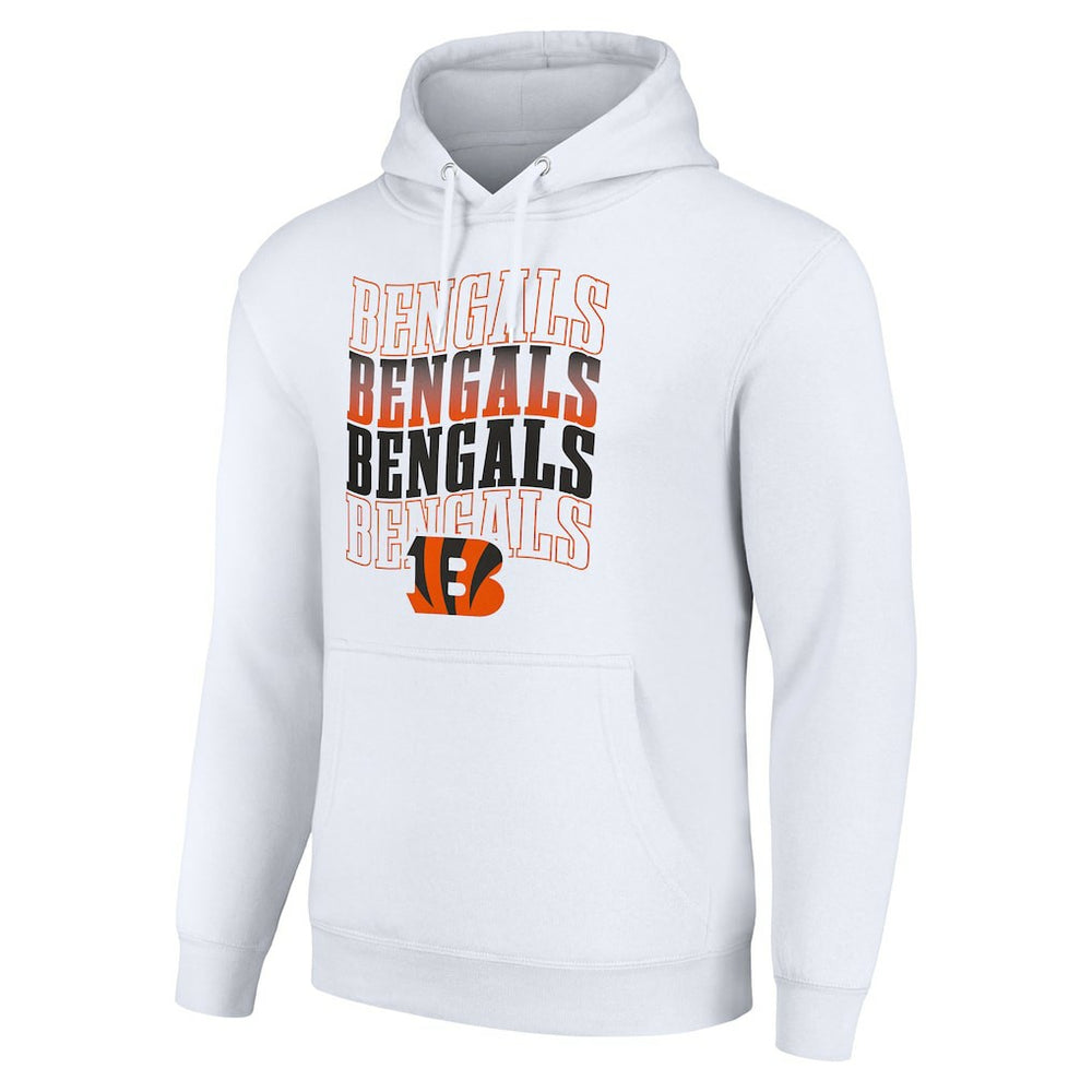 Cincinnati Bengals Starter Four Team Name Logo Fleece Pullover Hoodie White - NFL