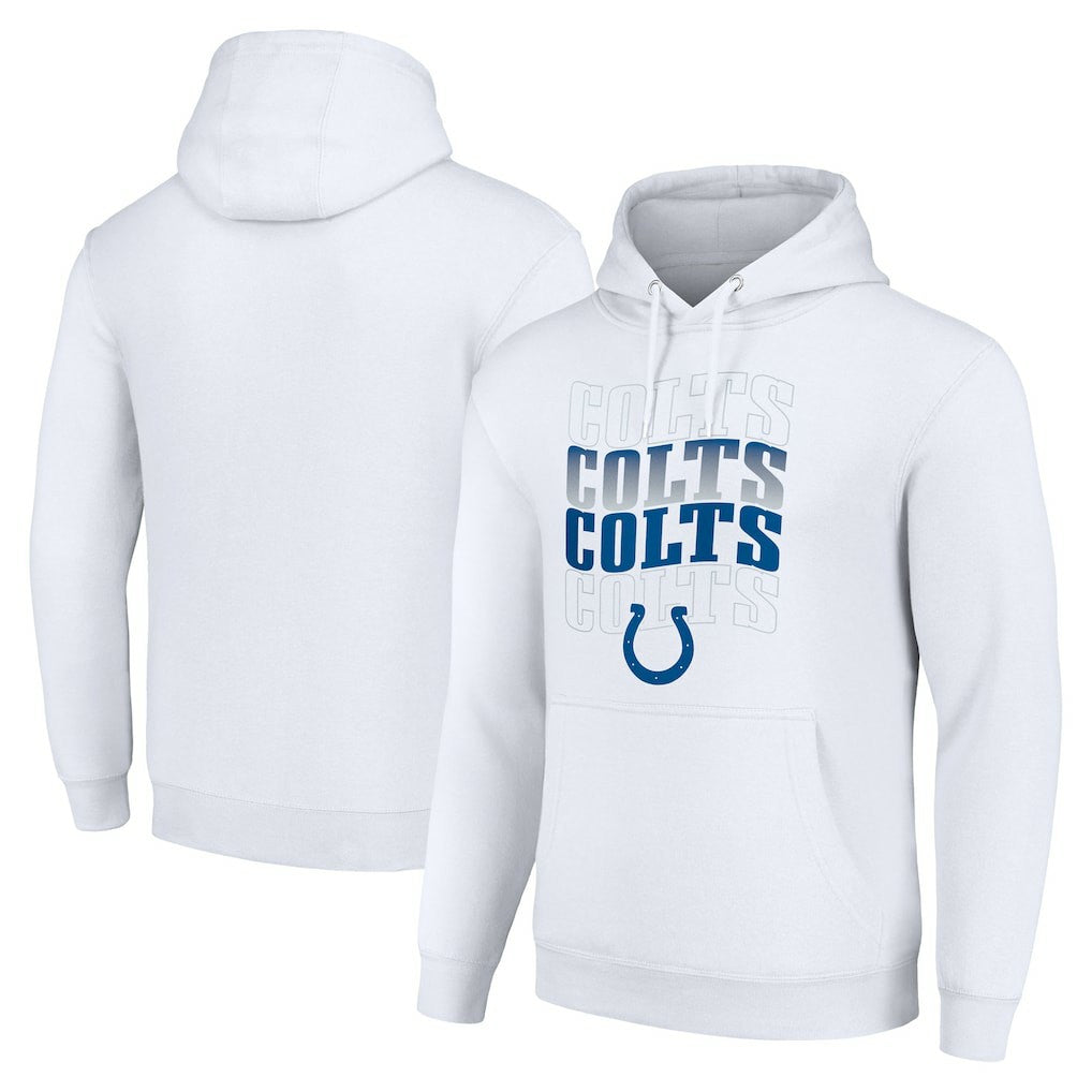 Indianapolis Colts Starter Four Team Name Logo Fleece Pullover Hoodie White - NFL