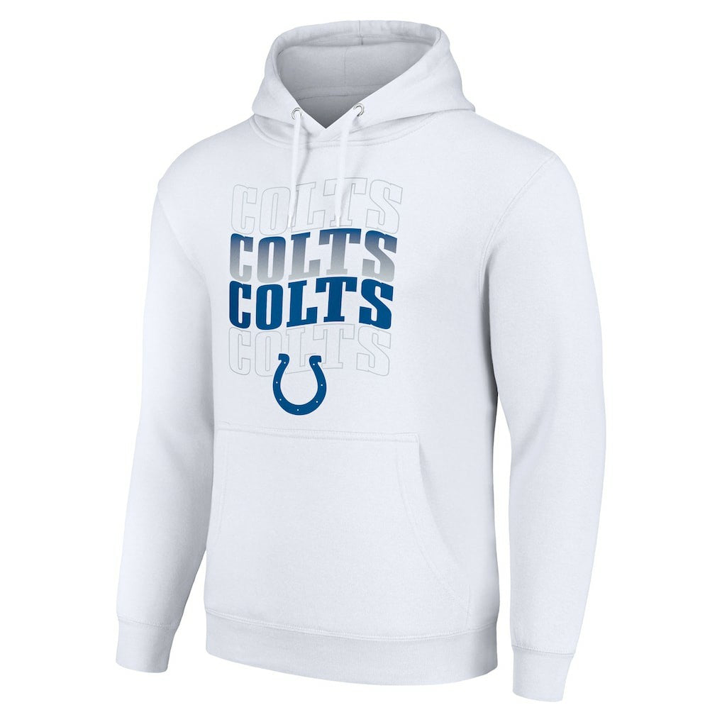 Indianapolis Colts Starter Four Team Name Logo Fleece Pullover Hoodie White - NFL