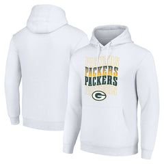 Green Bay Packers Starter Four Team Name Logo Fleece Pullover Hoodie White - NFL