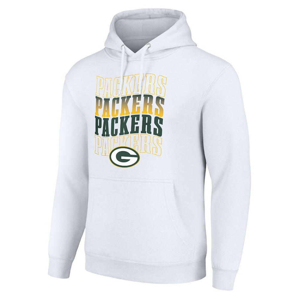 Green Bay Packers Starter Four Team Name Logo Fleece Pullover Hoodie White - NFL