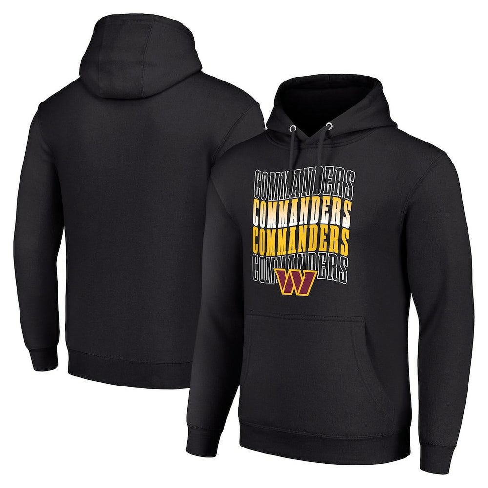 Washington Commanders Starter Four Team Name Logo Fleece Pullover Hoodie Black - NFL
