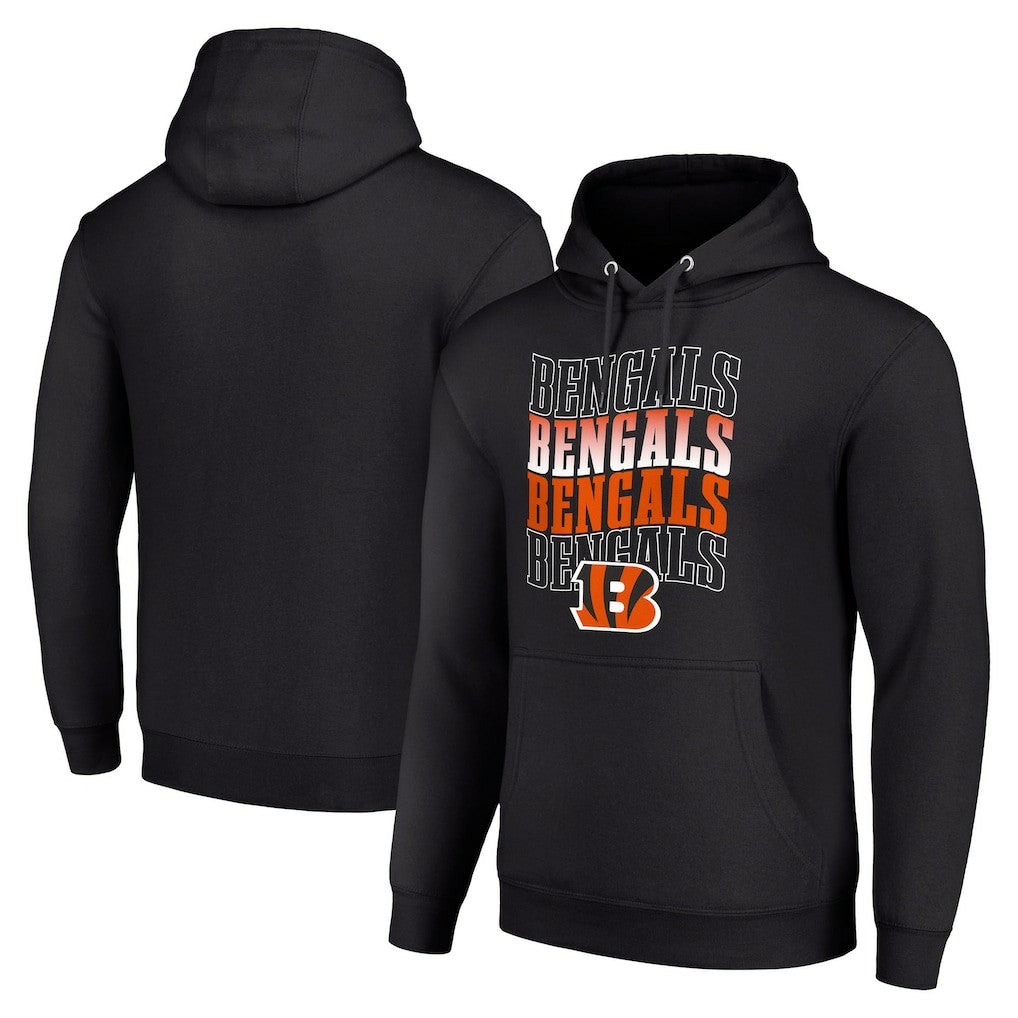 Cincinnati Bengals Starter Four Team Name Logo Fleece Pullover Hoodie Black - NFL