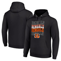 Cincinnati Bengals Starter Four Team Name Logo Fleece Pullover Hoodie Black - NFL