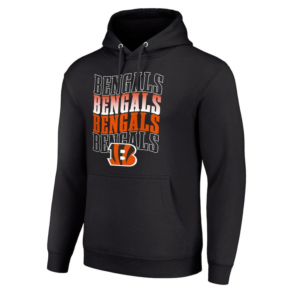 Cincinnati Bengals Starter Four Team Name Logo Fleece Pullover Hoodie Black - NFL