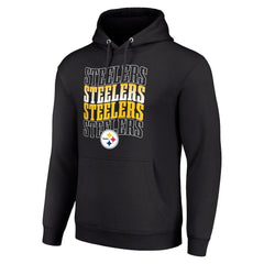 Pittsburgh Steelers Starter Four Team Name Logo Fleece Pullover Hoodie Black - NFL
