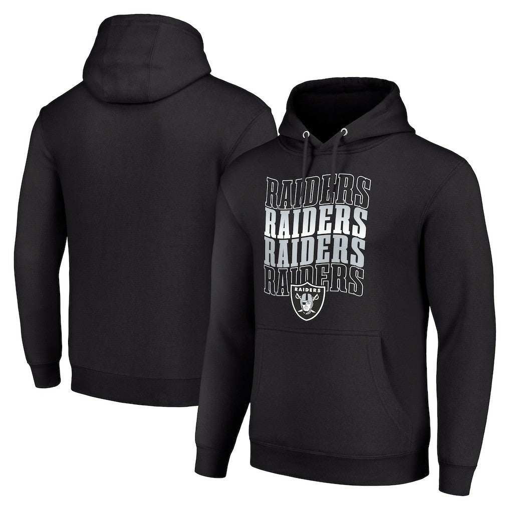 Las Vegas Raiders Starter Four Team Name Logo Fleece Pullover Hoodie Black - NFL