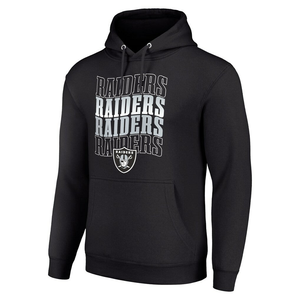Las Vegas Raiders Starter Four Team Name Logo Fleece Pullover Hoodie Black - NFL