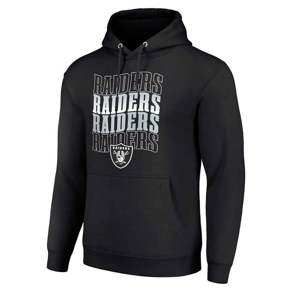 Las Vegas Raiders Starter Four Team Name Logo Fleece Pullover Hoodie Black - NFL