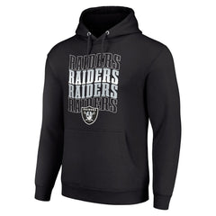 Las Vegas Raiders Starter Four Team Name Logo Fleece Pullover Hoodie Black - NFL