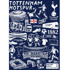 Tottenham Hotspur Vive La Fete Youth Impressions Artwork T-Shirts - Navy