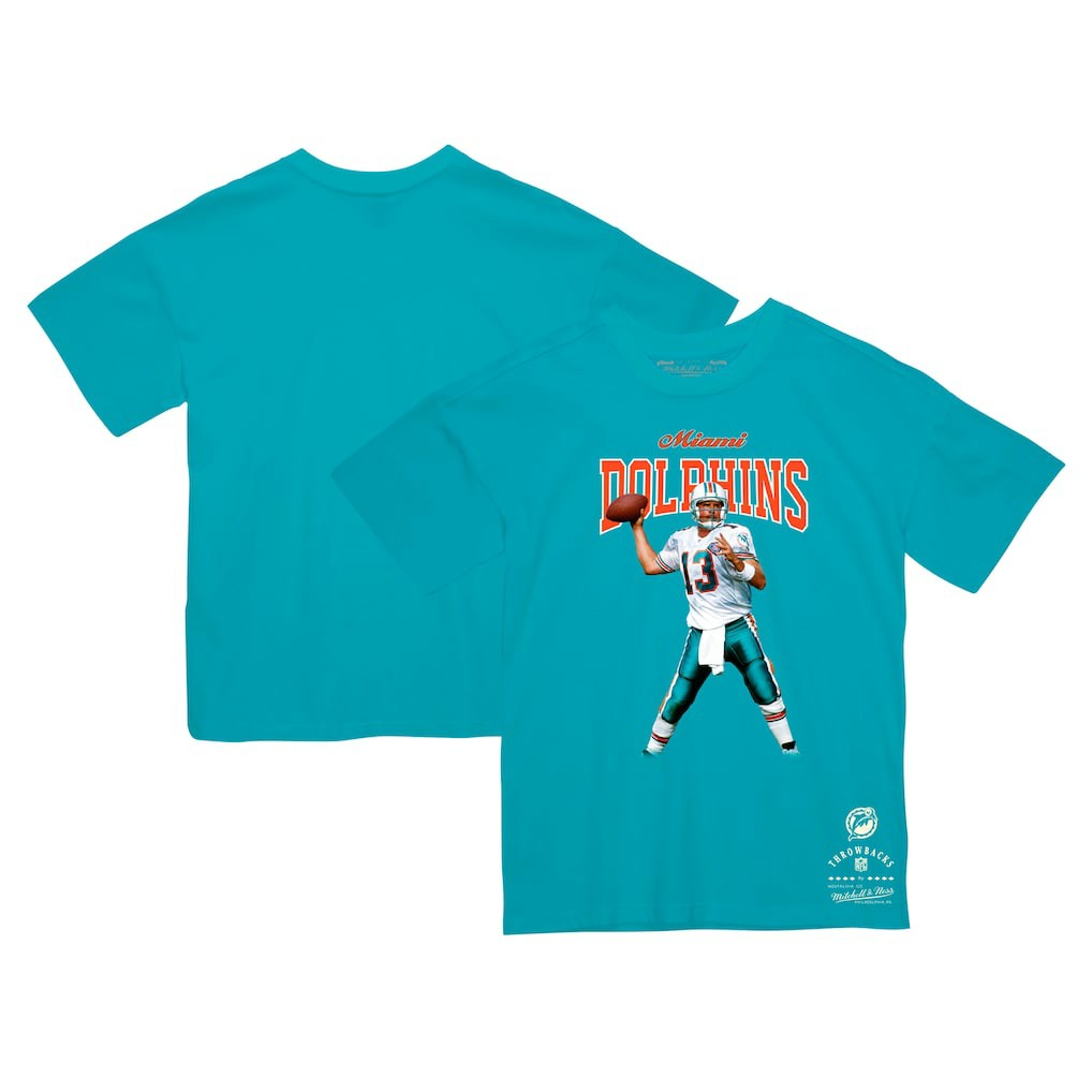 Dan Marino Miami Dolphins Sideline Retired Player T-Shirt Aqua - Mitchell & Ness
