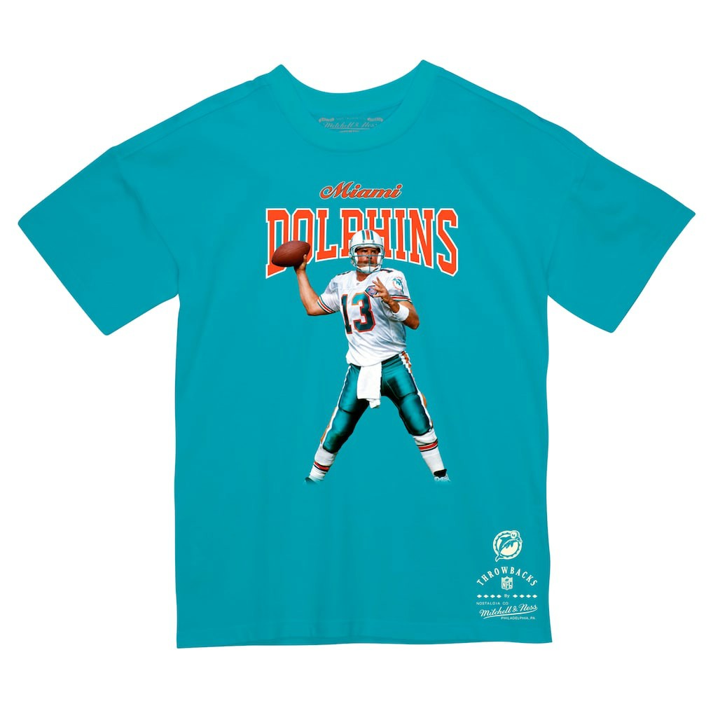 Dan Marino Miami Dolphins Sideline Retired Player T-Shirt Aqua - Mitchell & Ness