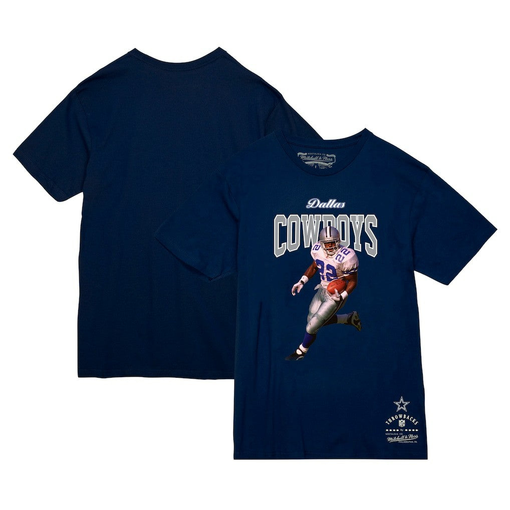 Emmitt Smith Dallas Cowboys Sideline Retired Player T-Shirt Navy - Mitchell & Ness