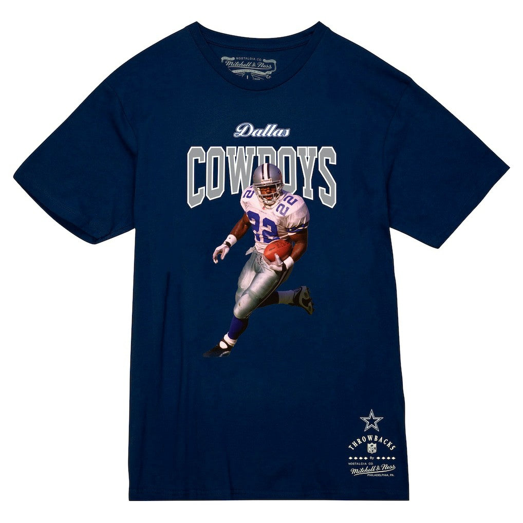 Emmitt Smith Dallas Cowboys Sideline Retired Player T-Shirt Navy - Mitchell & Ness