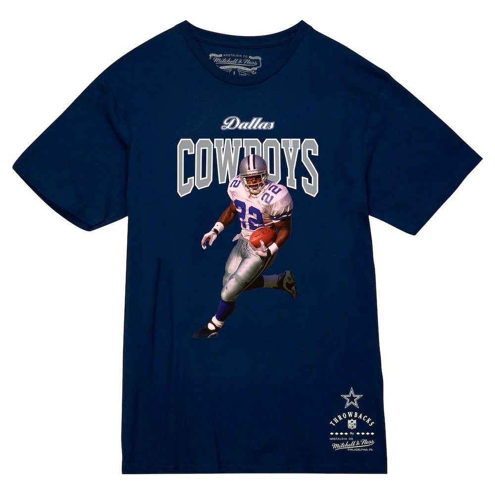 Emmitt Smith Dallas Cowboys Sideline Retired Player T-Shirt Navy - Mitchell & Ness