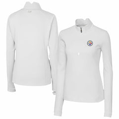 Pittsburgh Steelers Cutter & Buck Women's Traverse Stretch Quarter-Zip Pullover Top White - NFL