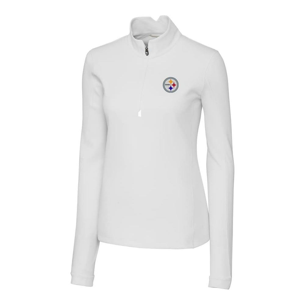 Pittsburgh Steelers Cutter & Buck Women's Traverse Stretch Quarter-Zip Pullover Top White - NFL