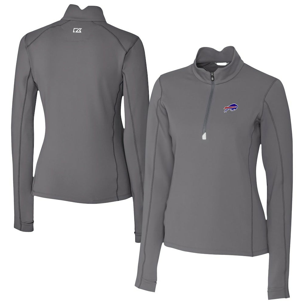 Buffalo Bills Cutter & Buck Women's Traverse Stretch Quarter-Zip Pullover Top Gray - NFL