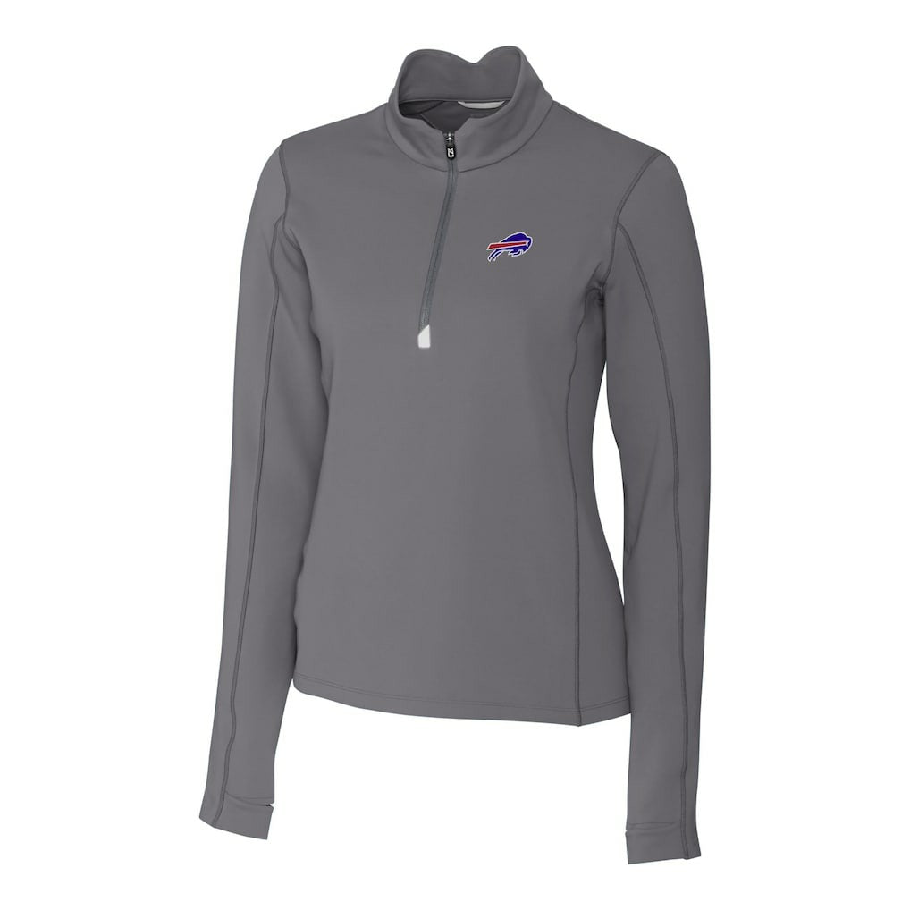 Buffalo Bills Cutter & Buck Women's Traverse Stretch Quarter-Zip Pullover Top Gray - NFL
