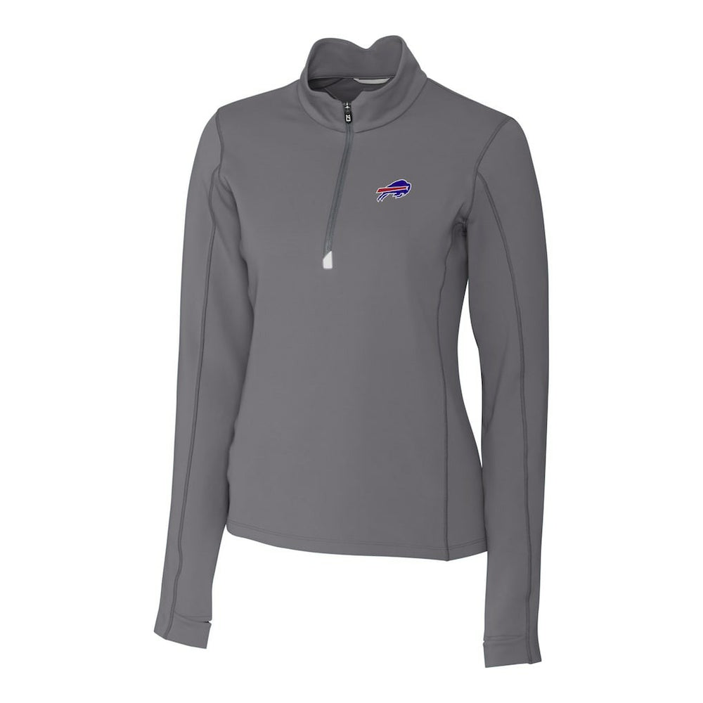 Buffalo Bills Cutter & Buck Women's Traverse Stretch Quarter-Zip Pullover Top Gray - NFL