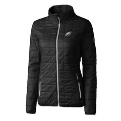Philadelphia Eagles Cutter & Buck Women's Rainier PrimaLoft Eco Insulated Full-Zip Puffer Jacket Black - NFL