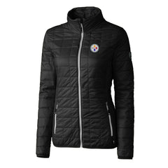 Pittsburgh Steelers Cutter & Buck Women's Rainier PrimaLoft Eco Insulated Full-Zip Puffer Jacket Black - NFL