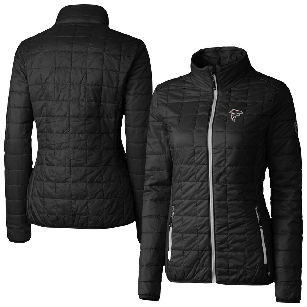 Atlanta Falcons Cutter & Buck Women's Rainier PrimaLoft Eco Insulated Full-Zip Puffer Jacket Black - NFL