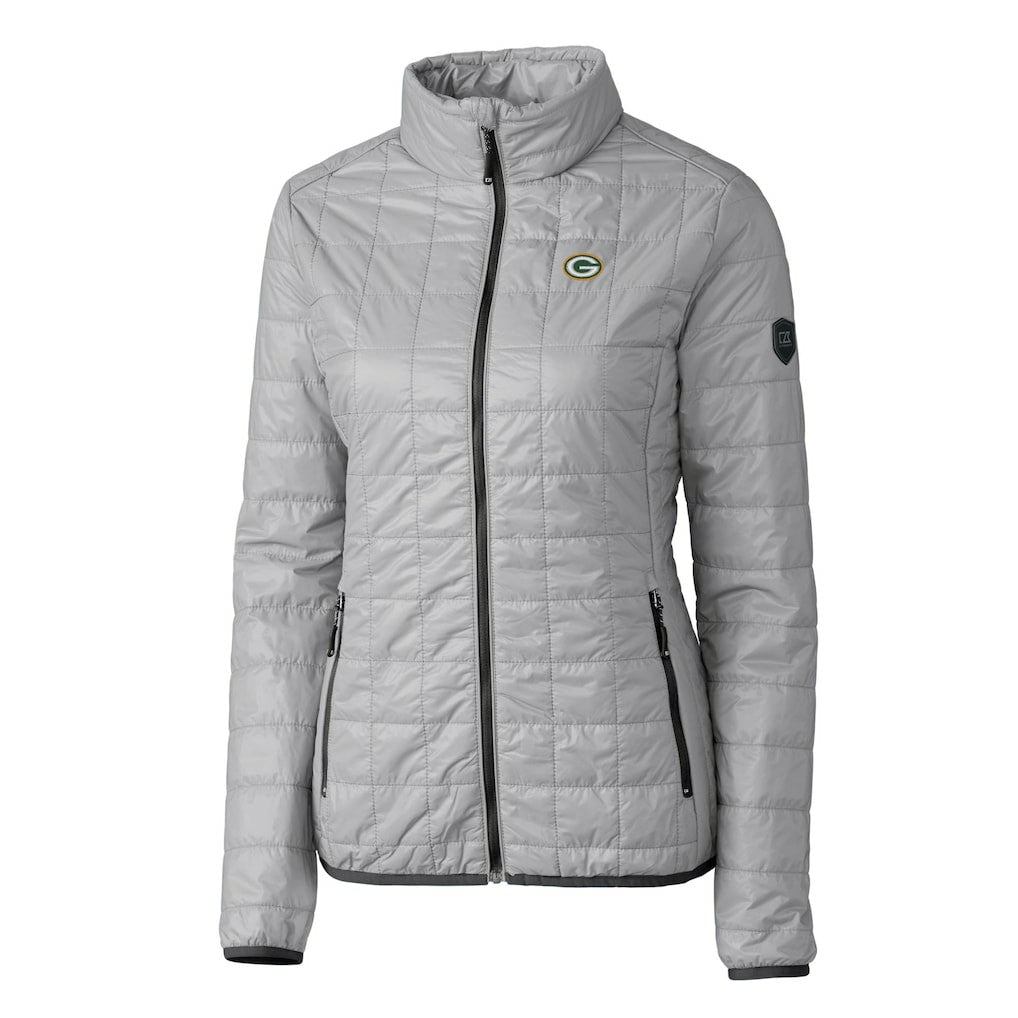Green Bay Packers Cutter & Buck Women's Rainier PrimaLoft Eco Insulated Full-Zip Puffer Jacket Gray - NFL
