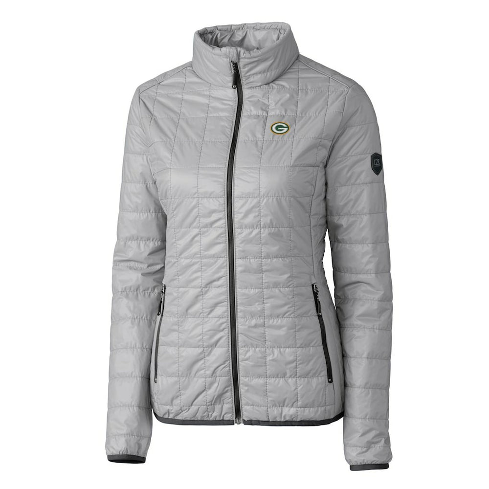 Green Bay Packers Cutter & Buck Women's Rainier PrimaLoft Eco Insulated Full-Zip Puffer Jacket Gray - NFL