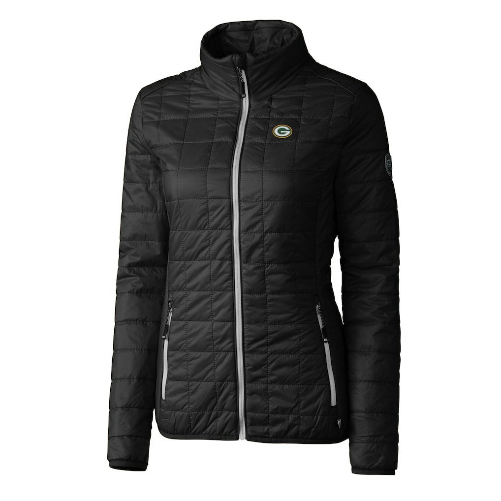 Green Bay Packers Cutter & Buck Women's Rainier PrimaLoft Eco Insulated Full-Zip Puffer Jacket Black - NFL