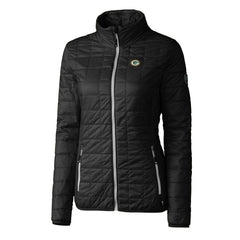 Green Bay Packers Cutter & Buck Women's Rainier PrimaLoft Eco Insulated Full-Zip Puffer Jacket Black - NFL