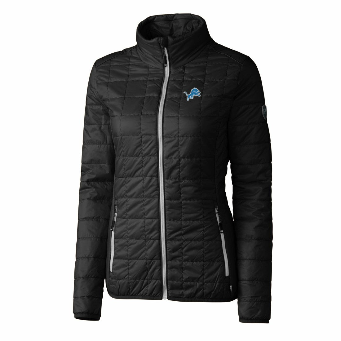 Detroit Lions Cutter & Buck Women's Rainier PrimaLoft Eco Insulated Full-Zip Puffer Jacket Black - NFL