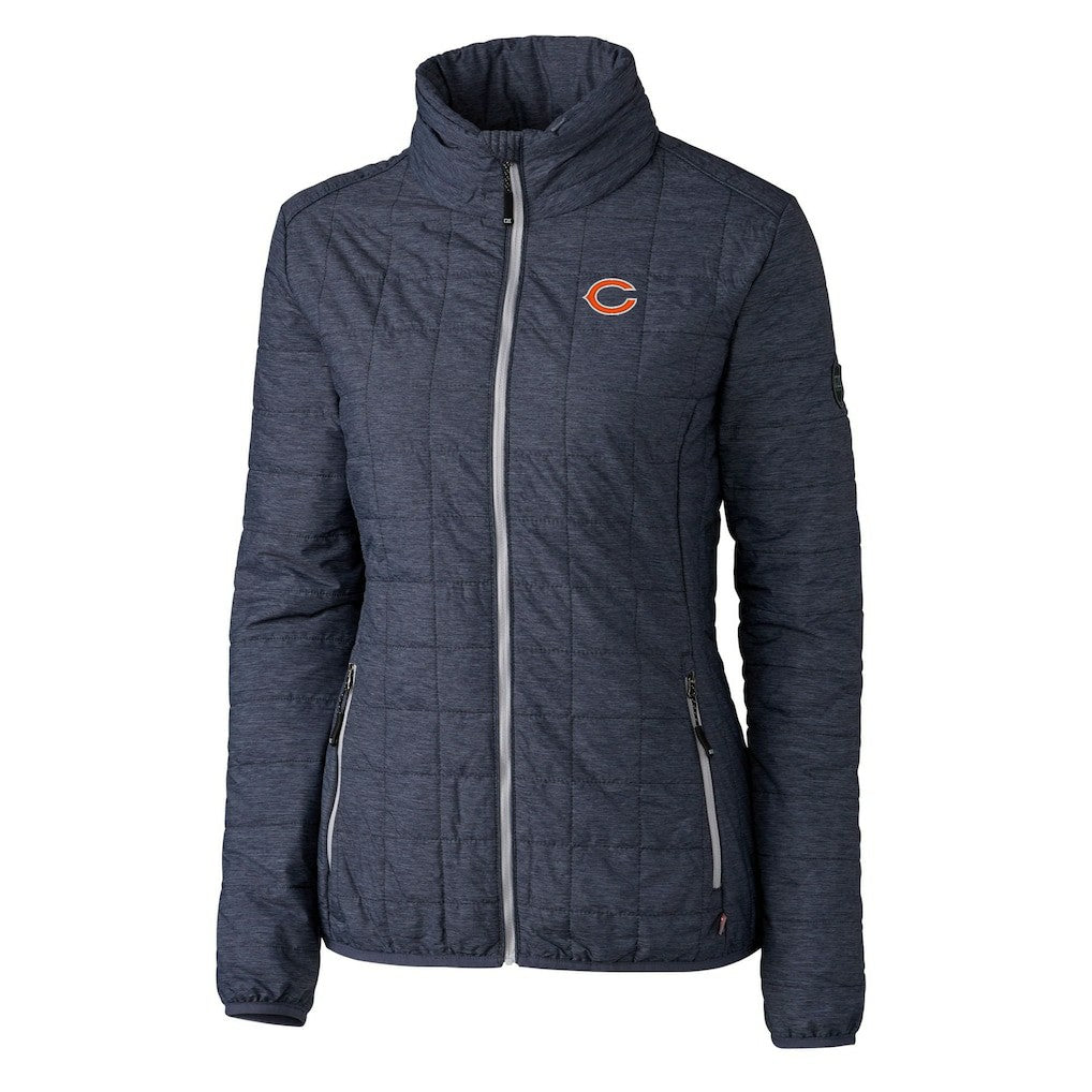 Chicago Bears Cutter & Buck Women's Rainier PrimaLoft Eco Insulated Full-Zip Puffer Jacket Navy - NFL