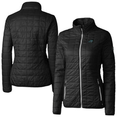 Carolina Panthers Cutter & Buck Women's Rainier PrimaLoft Eco Insulated Full-Zip Puffer Jacket Black - NFL